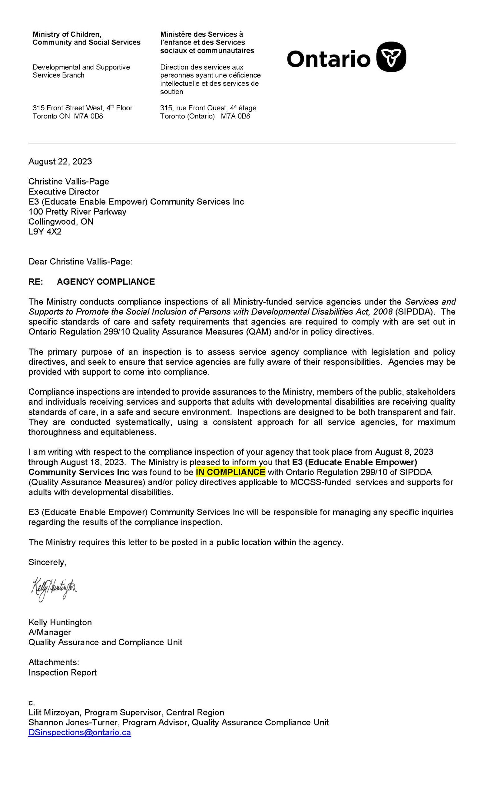 Compliance Letter_E3_2023Aug22